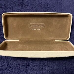 Coach Ivory Eyeglass Case with Brown Interior